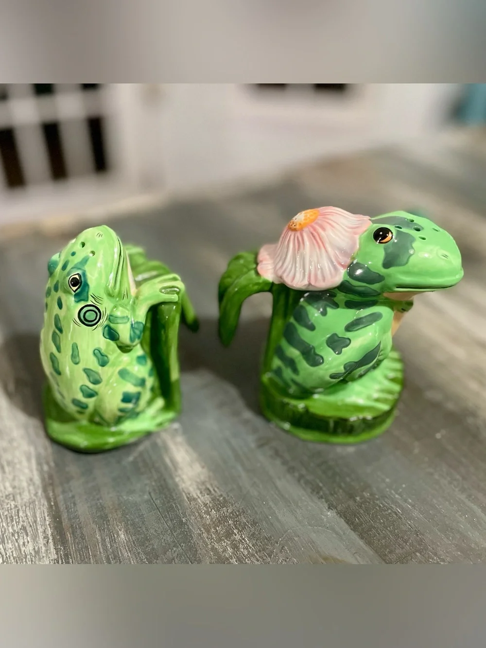 Vintage frog salt and pepper shakers by Lillypadders Hangups